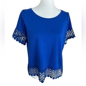 a.n.a lace trim short sleeve top